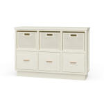 Dakota Storage Unit W/ 3 Drawers & Rattan Baskets
