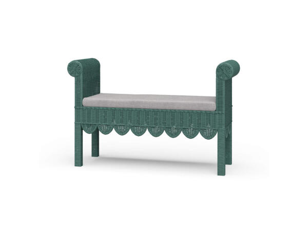 Newport Scalloped Rattan Bench Chairs & Benches Bramble