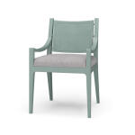 Milano Dining Chair W/ Upholstered Seat & Rattan Back - Image 3