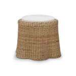 Newport Rattan Round Small Ottoman W/ Cushion - Image 4