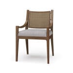 Milano Dining Chair W/ Upholstered Seat & Rattan Back