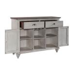 Ocean Isle Buffet Dining Storage Antique White w/ Weathered Pine 23