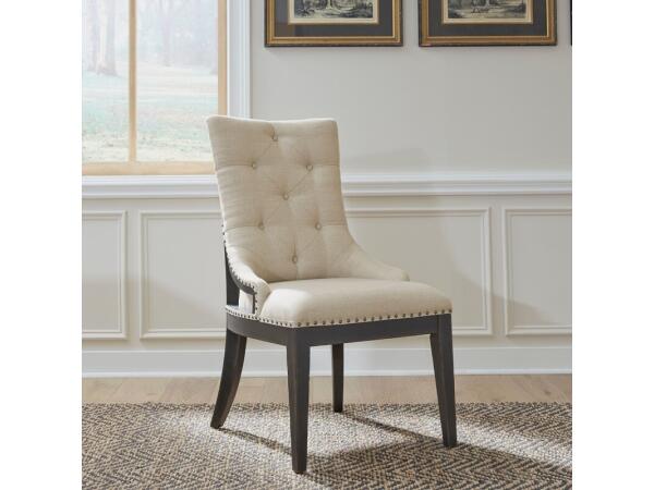 Americana Farmhouse Uph Shelter Side Chair- Black (RTA) Chairs & Benches Brown