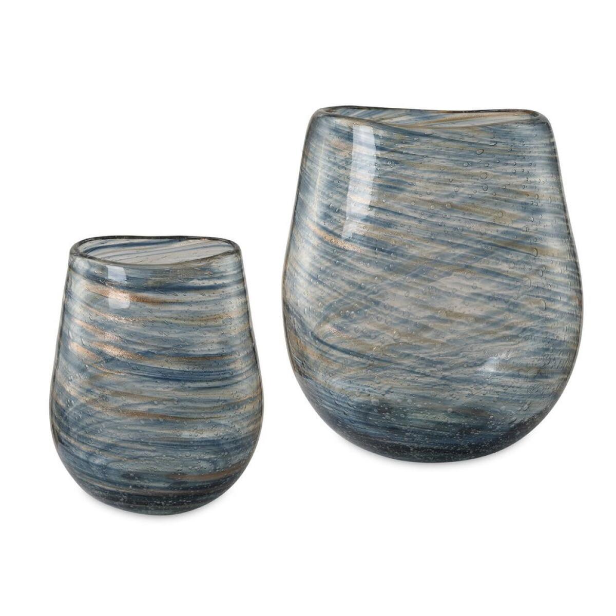 254999ca2966ace1d3e8608c2f60e6a0 Aurora Swirl, Vases, S/2 - Image 1