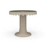 Scalloped Round Bistro Table W/ Tempered Glass