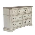 Magnolia Manor 7 Drawer Dresser Dressers Antique White & Weathered Bark 15