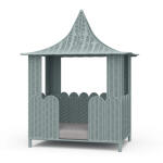 Scalloped Rattan Dog Bed