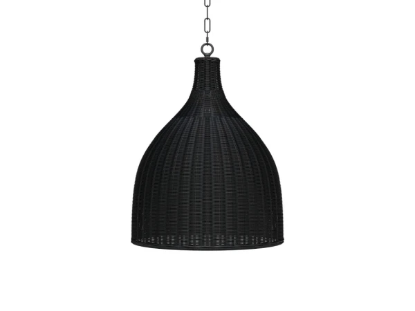 Hampton Rattan Pendant Medium Lighting Black
