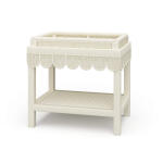 Scallop Rattan Side Table W/ Tray
