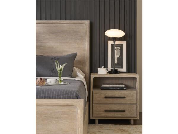 Modern Desert Open Storage Nightstand Nightstands Cream