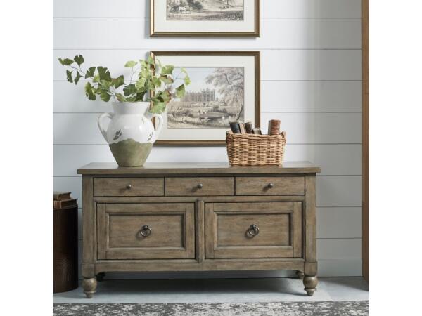 Americana Farmhouse Credenza Office Storage Brown