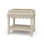 Scallop Rattan Side Table W/ Tray