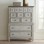 Heartland 9 Drawer Dresser Dressers Antique White w/ Tobacco Tops 27