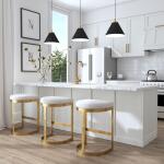 Ivanna Counter Stool, Gold - Beige - Image 4