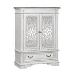 Abbey Park Mirrored Door Chest Chests Antique White & Weathered Brown 14