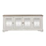 Magnolia Manor TV Console Entertainment Stands Antique White & Weathered Bark 14