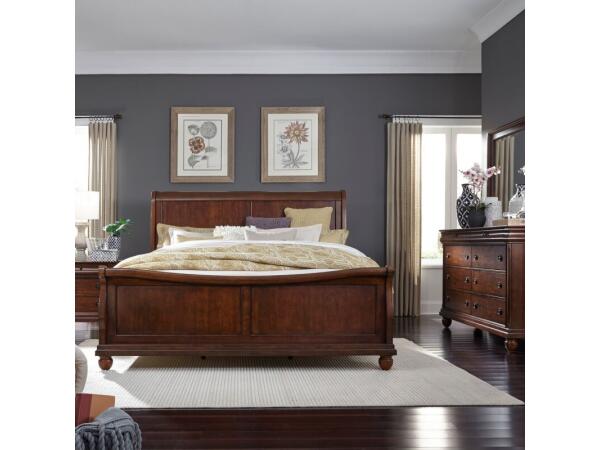 Rustic Traditions Queen Sleigh Bed, Dresser & Mirror, Night Stand Bedroom Sets Bedroom Sets