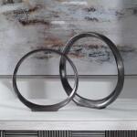 Orbits Ring Indoor-outdoor Sculptures, Black Nickel, S/2 - Image 7