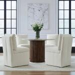 Accent Dining Chair w/ Casters - Ivory - Image 3