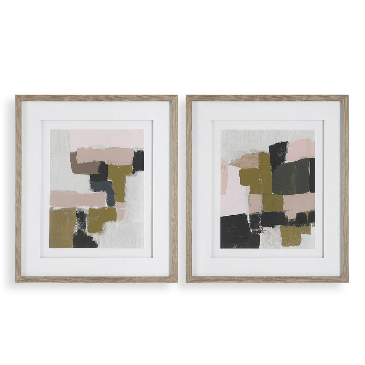 Color Block Framed Prints, S/2 Art Art 2 Color Block Framed Prints, S/2 Art Art 2