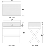 Renoir Raffia Bedside Table Nightstands Antique French Oak 22