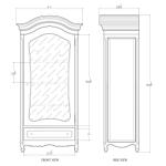 Provence Mirror Wardrobe - Image 8