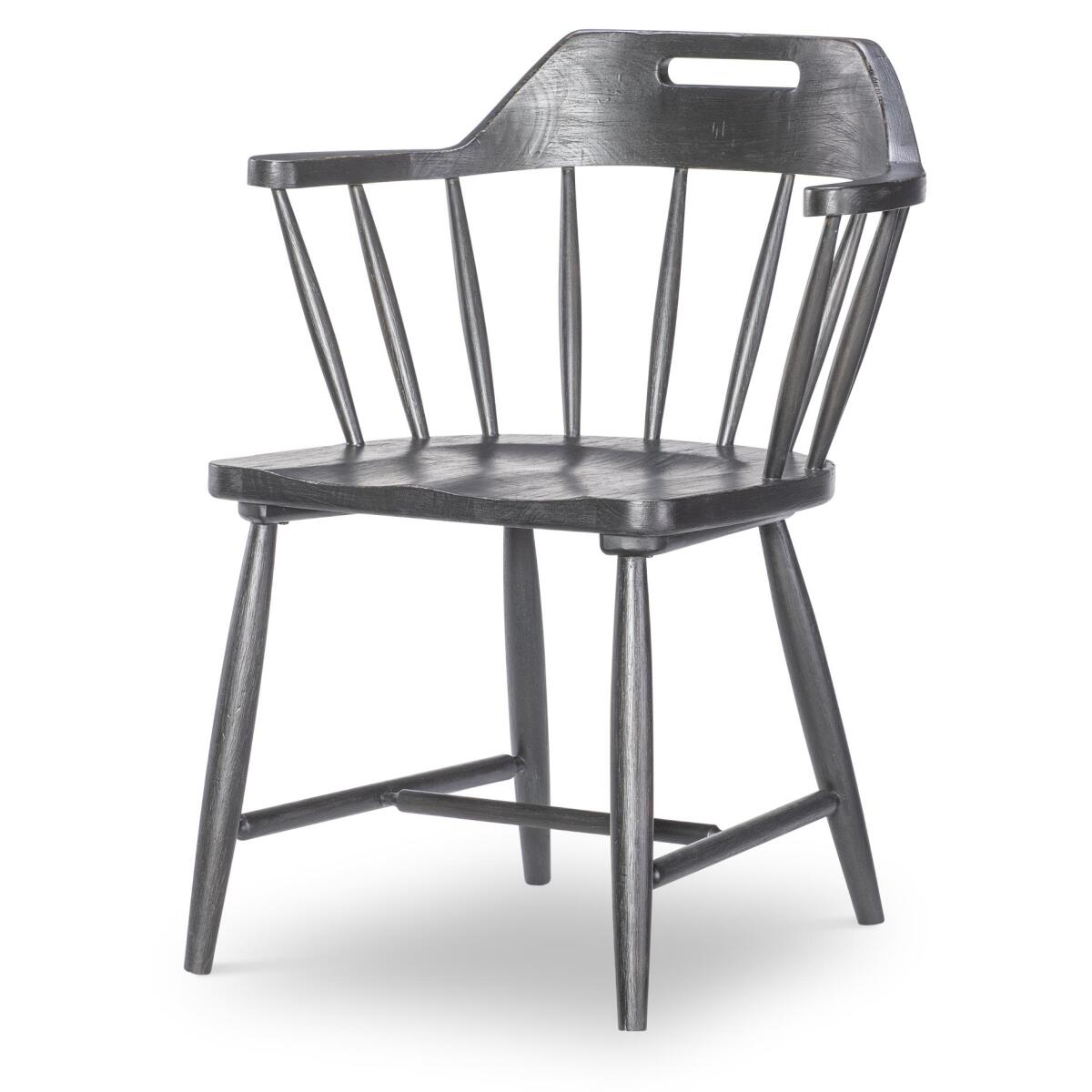 Spindle Back Arm Chair W. Handle Cut Out Chairs & Benches Black 2 Spindle Back Arm Chair W. Handle Cut Out Chairs & Benches Black 2