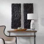Gathered Teak Wood Wall Decor, Black Wall Decor Black 13