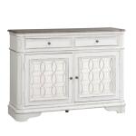 Magnolia Manor Buffet Dining Storage Antique White & Weathered Bark 12