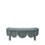 Scalloped Half Round Rattan Side Table - Image 11