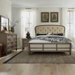 Americana Farmhouse King Shelter Bed, Dresser & Mirror, Night Stand