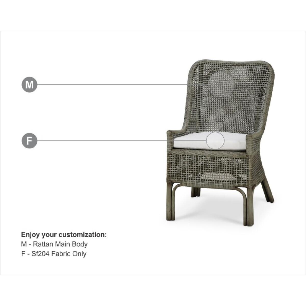 2b217910945255bcc09a7fe676c520c6 Cristo Rattan Dining Chair W/ Seat Cushion - Image 1