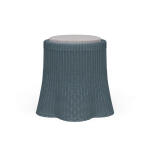 Newport Rattan Round Small Ottoman W/ Cushion