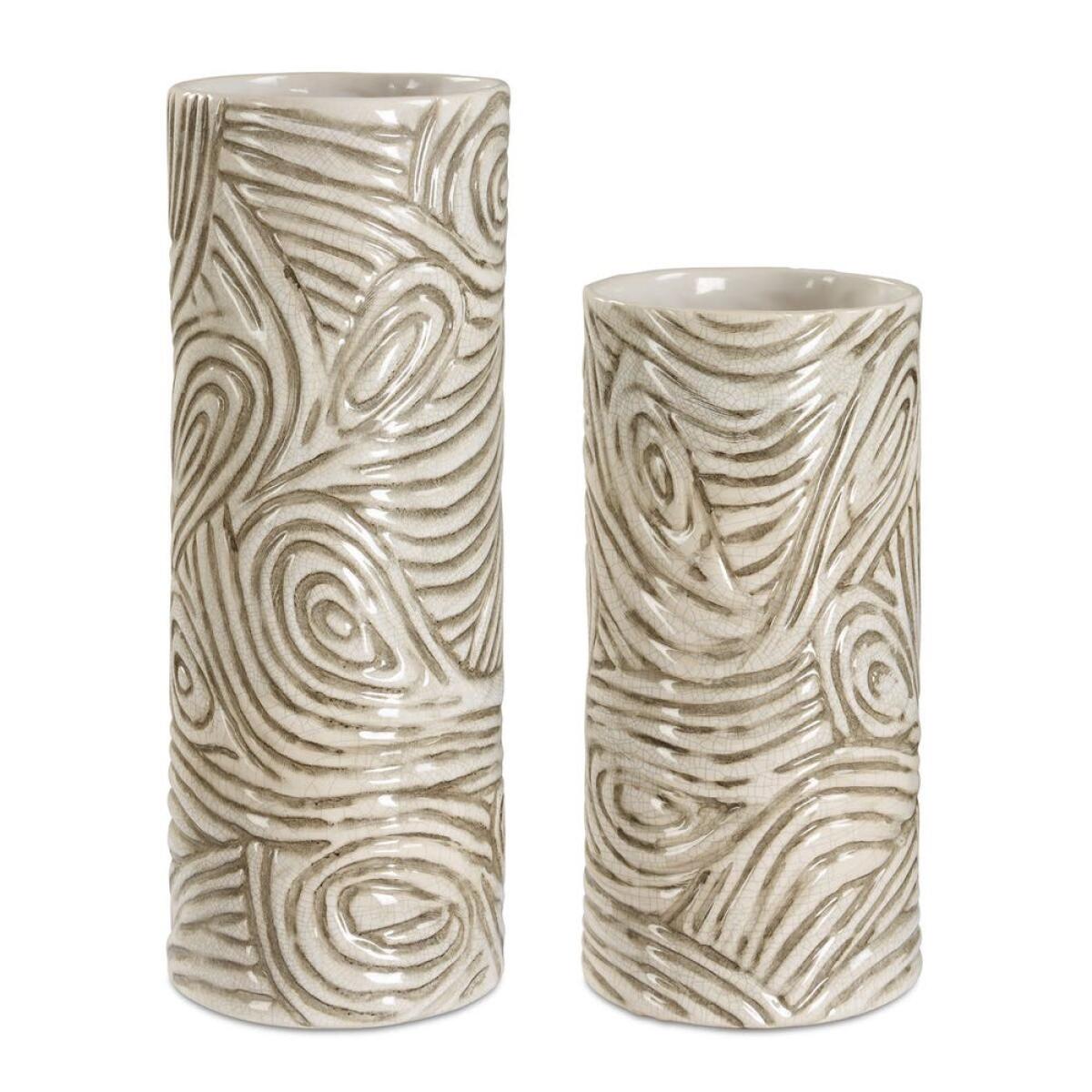 2b463bc2505fbca1211178d490377c99 Timber Swirl Vases, S/2 - Image 1