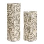 Timber Swirl Vases, S/2
