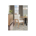 Crafted Cherry Dining by Ben & Erin Napier UPH SIDE CHAIR WHITE FABRIC Chairs & Benches Bleached 17
