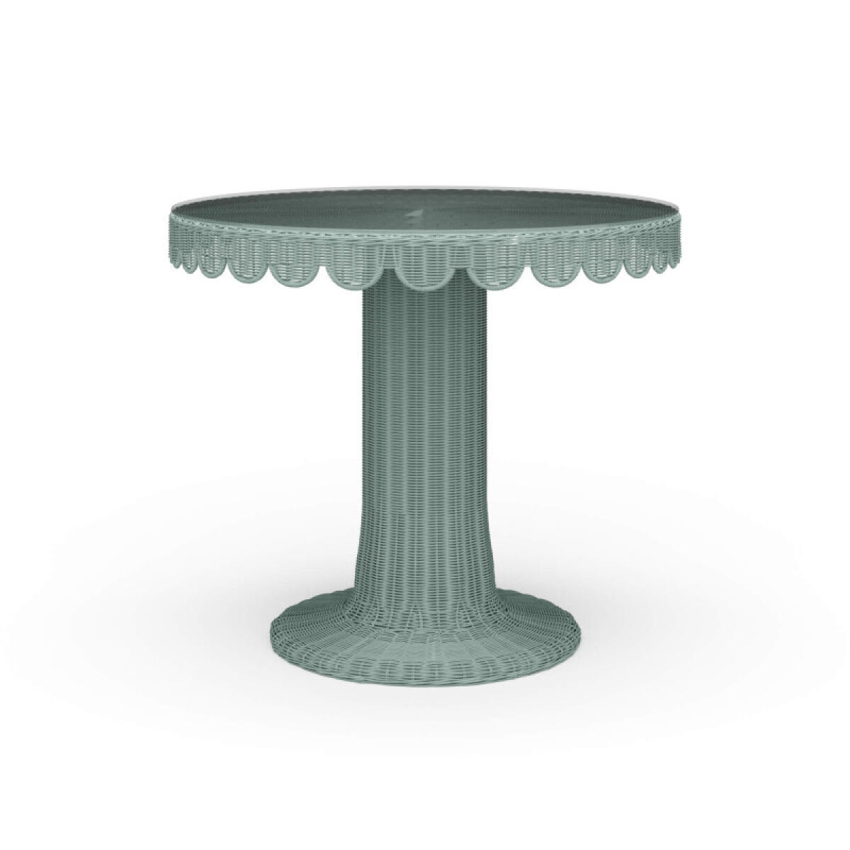 2b7d08c1860e91f1bd372142ed474420 Scalloped Round Bistro Table W/ Tempered Glass - Image 1