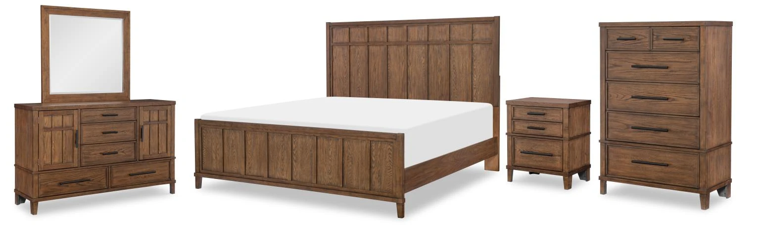 2bec8c323883b5dd07fba81e22e8d69b Complete Panel Bed, Queen 5/0, Mirror, Dresser, Chest - Image 1