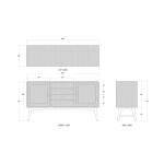 Pierre Mid Century Buffet/media W/ Raffia - Image 8