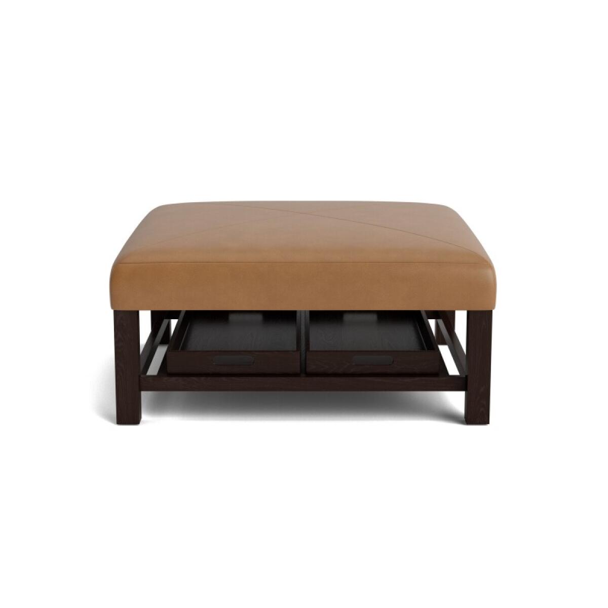 Lori Leather Ottoman with Trays Ottomans & Poufs Bassett Furniture 2 Lori Leather Ottoman with Trays Ottomans & Poufs Bassett Furniture 2