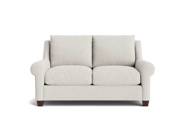 Ellery Roll Arm Loveseat Loveseats Alabaster