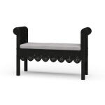Newport Scalloped Rattan Bench