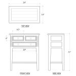 Eton 3 Drawer Side Table Chairside Tables Blue 23