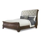 Complete Dottie Upholstered Headboard Sleigh Bed Queen 5/0