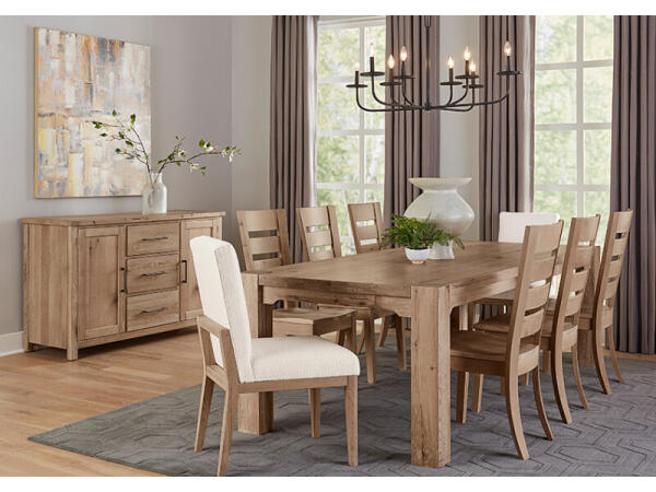 Dovetail Dining 100 inch GATHERING DINING TABLE Dining Tables Bleached White