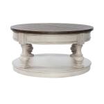 Morgan Creek Opt 3 Piece Set (1-Cocktail 2-End Tables) Table Sets Antique White w/ Wirebrushed Tobacco Accents 9