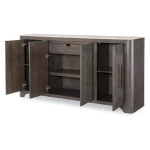 Credenza With Stone Top Dining Storage Brown 15