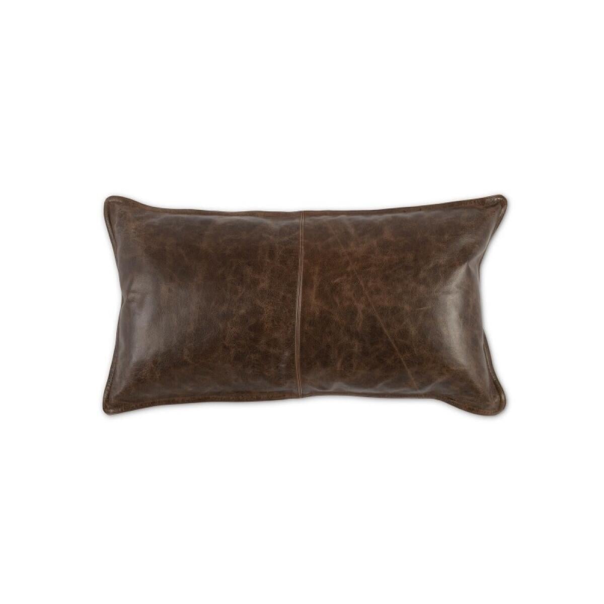 2df65f22b31cbd6cbc790407ba59240a Dumont Leather Parsons Cocoa Lumbar Pillow - Image 1