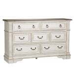 Abbey Park 7 Drawer Dresser Dressers Antique White & Weathered Brown 16