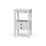 Eton 2 Drawer Side Table W/ Pull Out Shelf